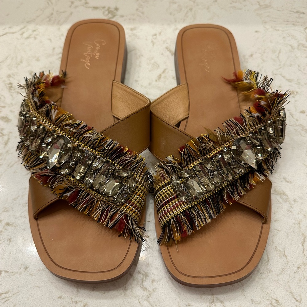 Crown Vintage Somaya Fringe Rhinestone Sandal - 9.5